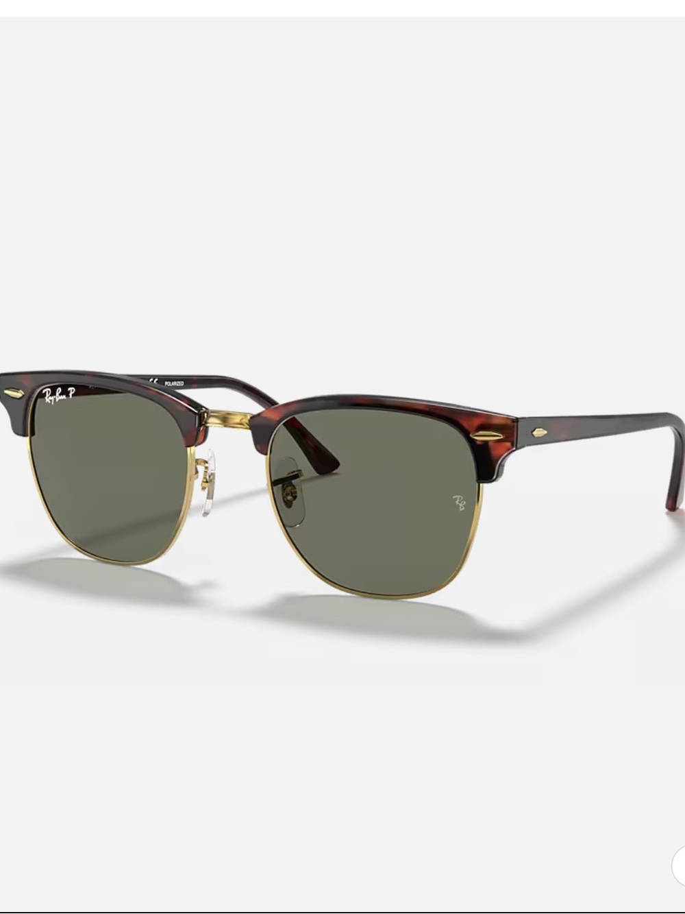 Ray-Ban Clubmaster Sunglasses UNISEX - Tortoise/Gold with Green Lenses. SIZE OS